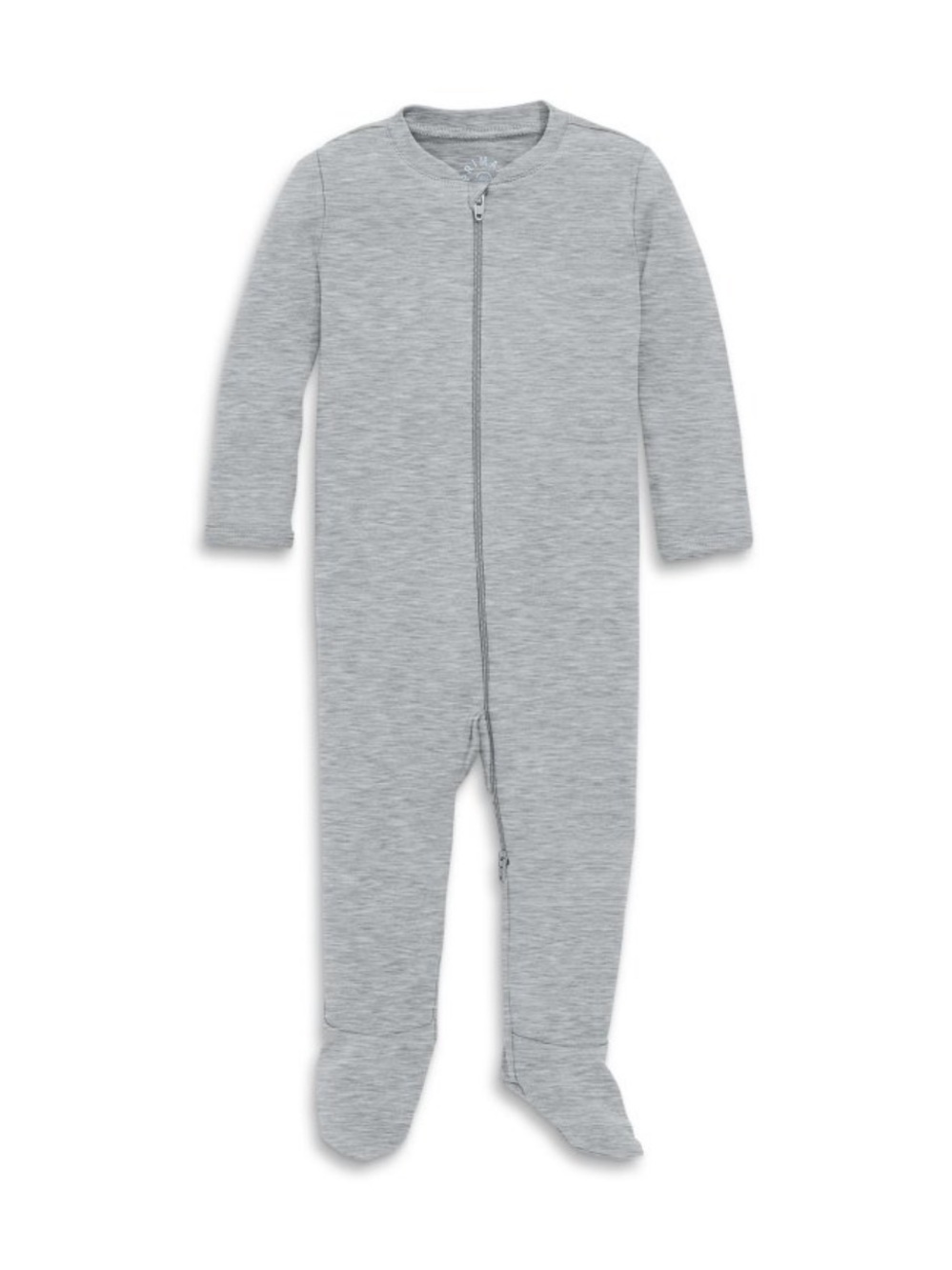 Primary Baby Organic Zip Footie In Heather Grey Size Newborn